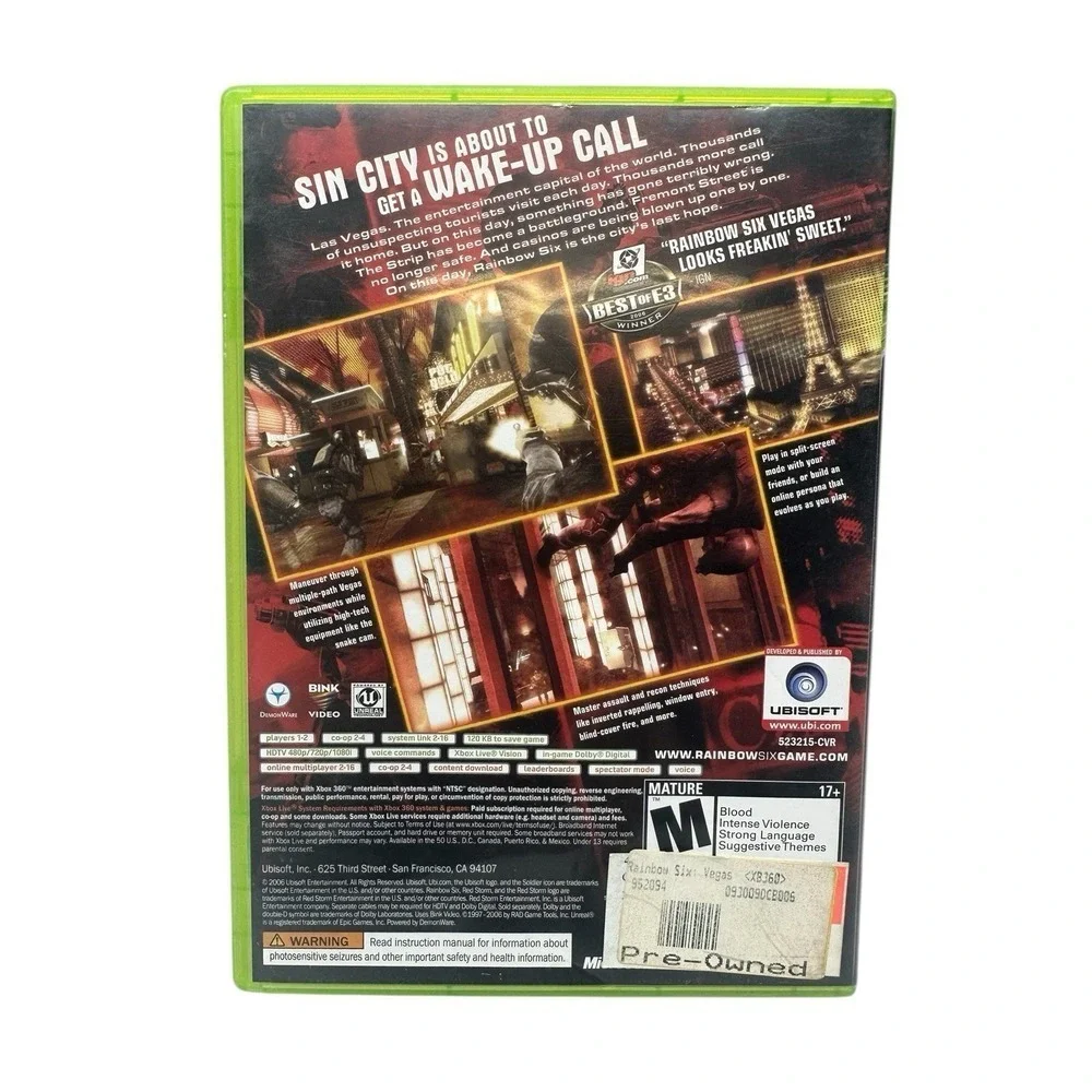 Tom Clancy's Rainbow Six: Vegas (Xbox 360, 2006)